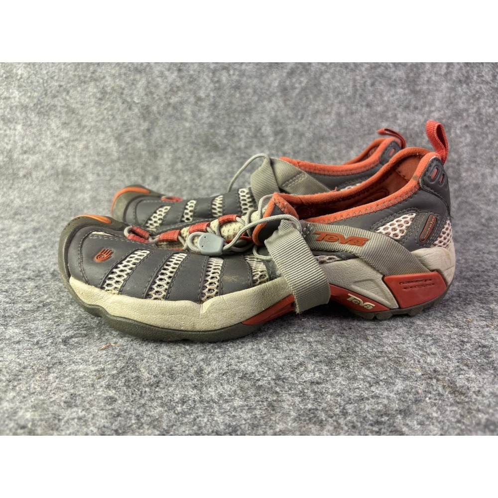 Teva Wraptor Hiking Water‎ Shoes Womens 7.5 Grey Orange Bungee Strap 6955